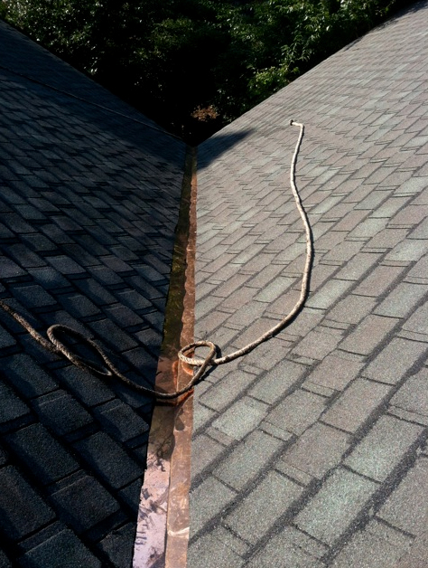 Rope work on the Manlius church